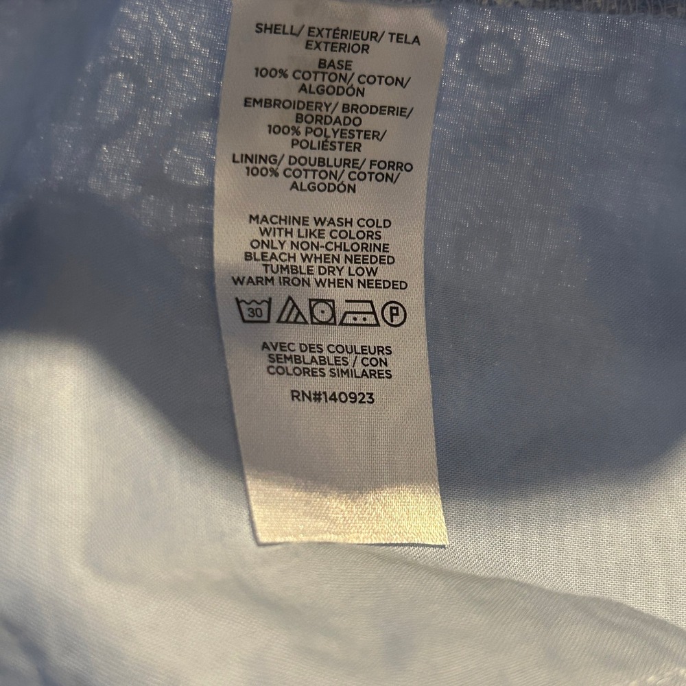 LOFT‎ Two Piece Blue White Floral Embroidered Scalloped Cotton Set NWT- Sz 10/12 - Picture 12 of 14